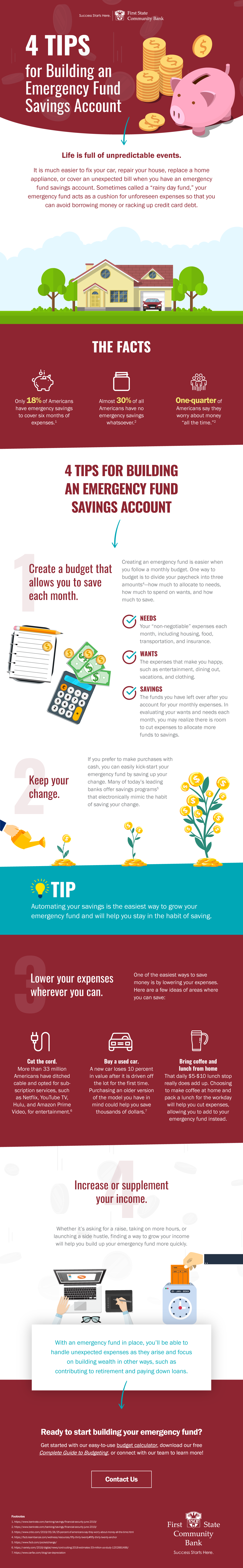 Infographic 4 Tips for Building an Emergency Fund